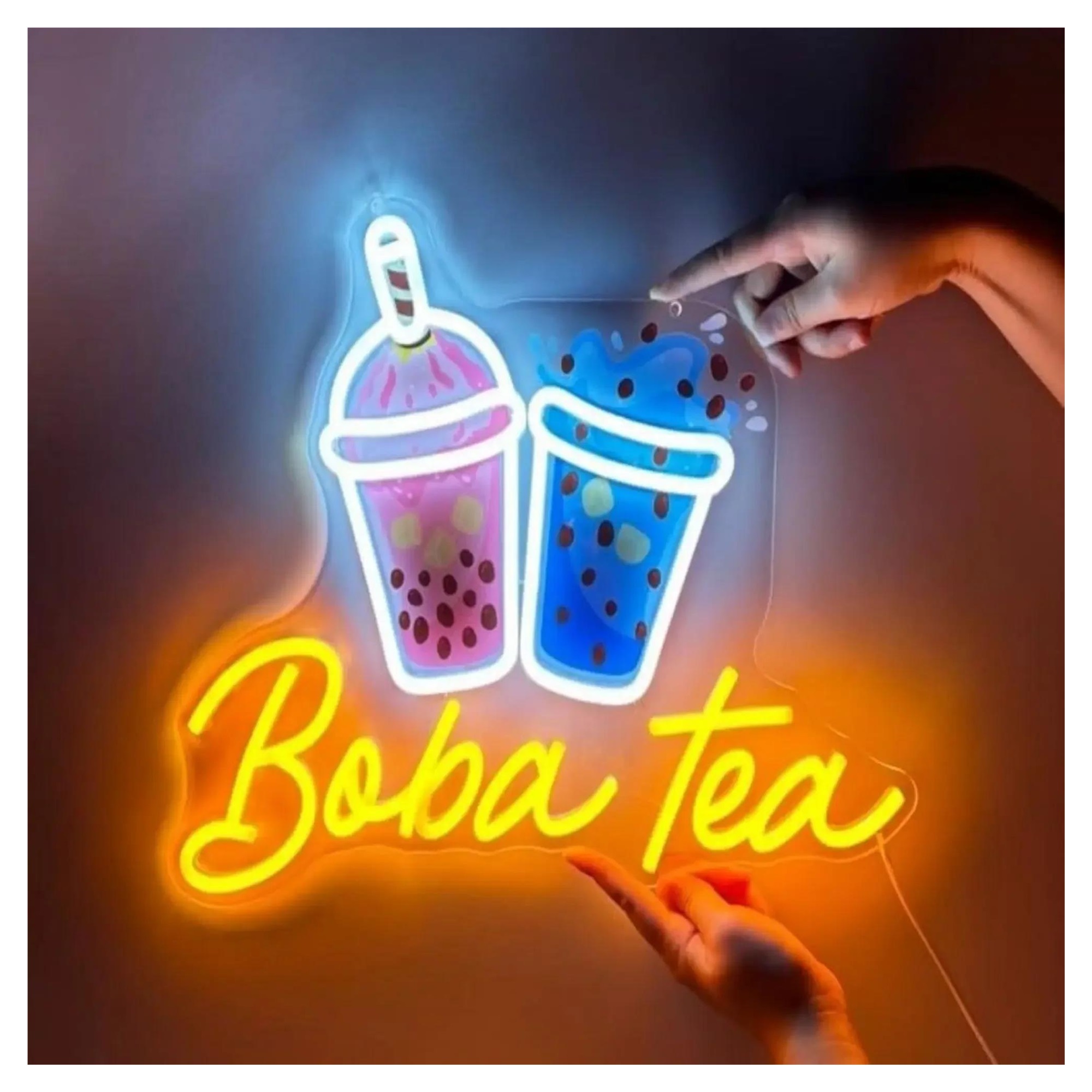 Boba Tea Neon Sign LED Light For Wall Decor USB Powered For Bedroom ...