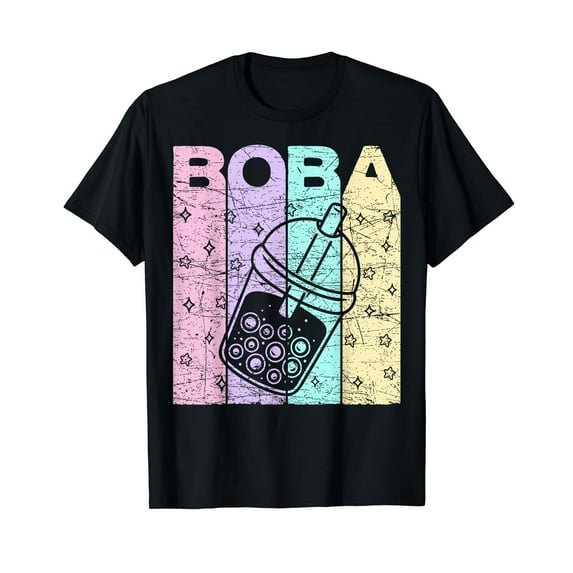 Boba Tea Pastel Bubble Tea Lover Retro T-Shirt