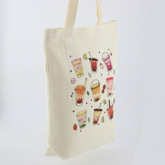 Boba Tote Bag with a Bubble Tea Keychain