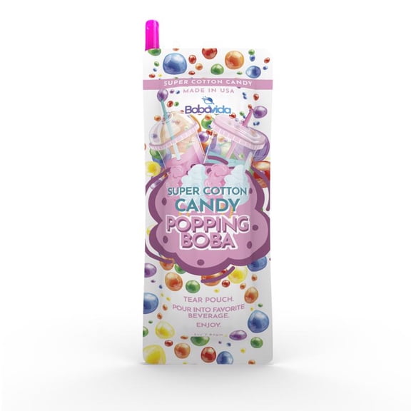 BobaVida Popping Boba Cotton Candy Single Serve 10 Count