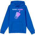 thumbnail image 1 of Bobadorable Boba Lover Adult Blue Long Sleeve Hoodie-Medium, 1 of 2