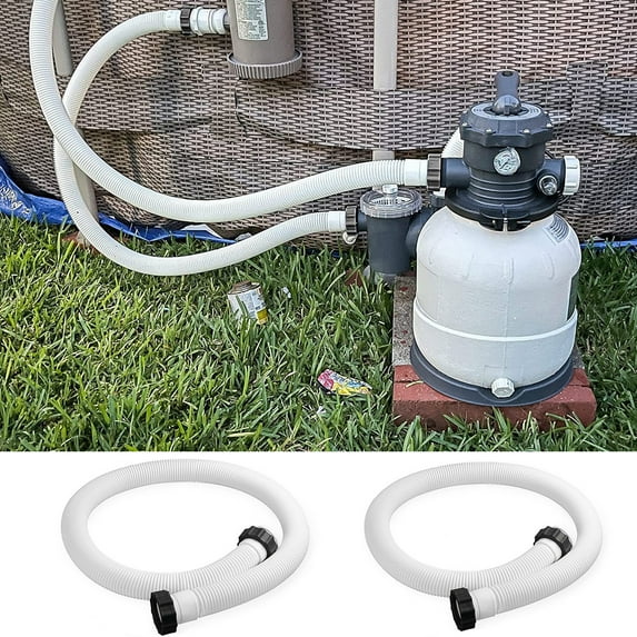 Bobasndm 1.5" Diameter Pool Pump Hoses for Above Ground Pools - 59" Long Pool Hoses for Intexx Cole man Filter Pumps, Sand Filters & Saltwater Systems with 1,500 to 2,500 GPH Capacity,2 Pack