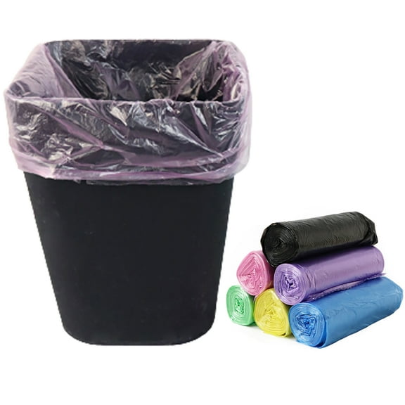 Bobasndm 10 Rolls/200Pcs Strong Trash Bags Colorful Clear Garbage Bags, Bathroom Trash Can Bin Liners, Small Plastic Bags for Home Office kitchen Multicolor