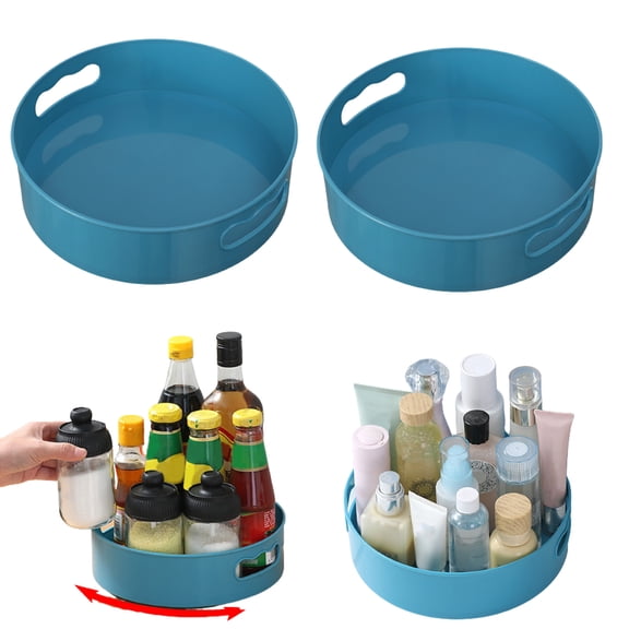 Bobasndm 2 Pack Kitchen Organizer - 9" Turntable for Cabinet, Space Saver, Non-Slip PlasticTurntable for Kitchen, Closet, Pantry, Office, Bathroom