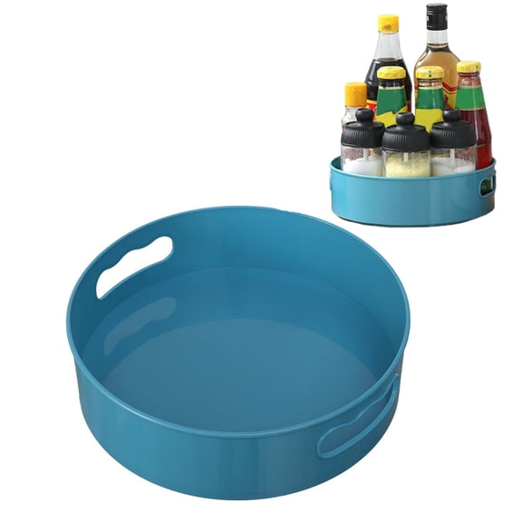 Bobasndm 2 Pack Plastic Lazy Susan Rotating Organizer, Non-Slip 360° Swivel for Refrigerator, Pantry, Countertop, Storage Container for Kitchen and Bathroom