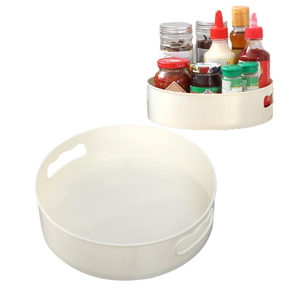 Bobasndm 2 Pack Plastic Lazy Susan Rotating Organizer, Non-Slip 360° Swivel for Refrigerator, Pantry, Countertop, Storage Container for Kitchen and Bathroom