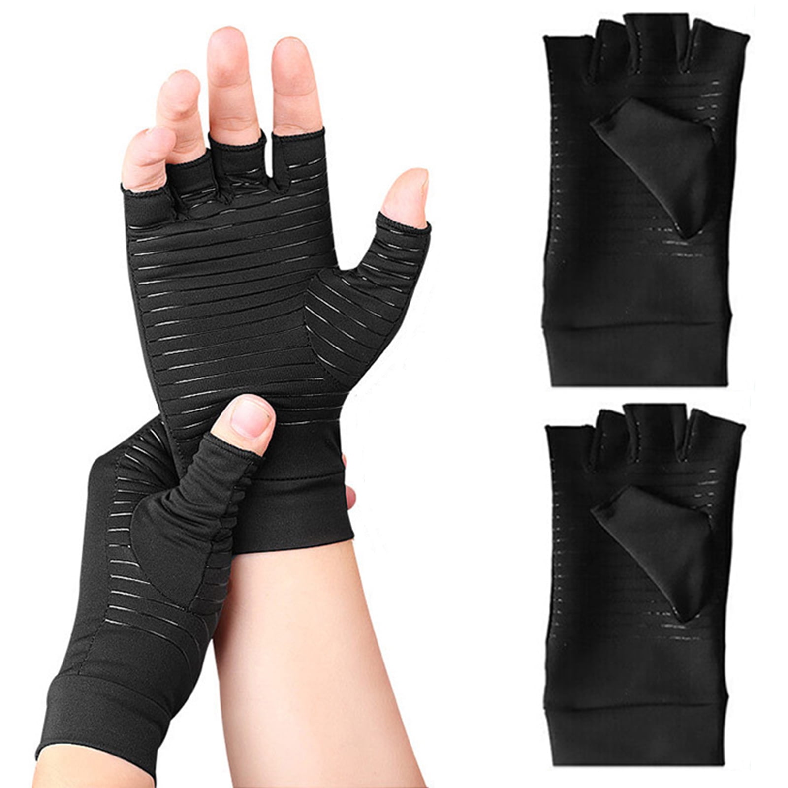 Bobasndm 2 Pairs Copper Arthritis GlovesHigh Copper Content Infused