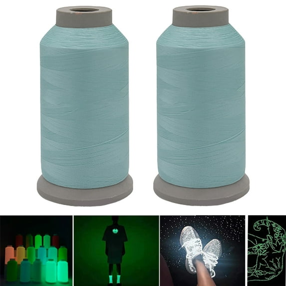 Bobasndm 2 Roll Luminous Yarn for Knitting, Glow in The Dark Yarn, Soft Anti-fade Solid Color Yarn, DIY Thin Luminous Yarn, Home Supplies
