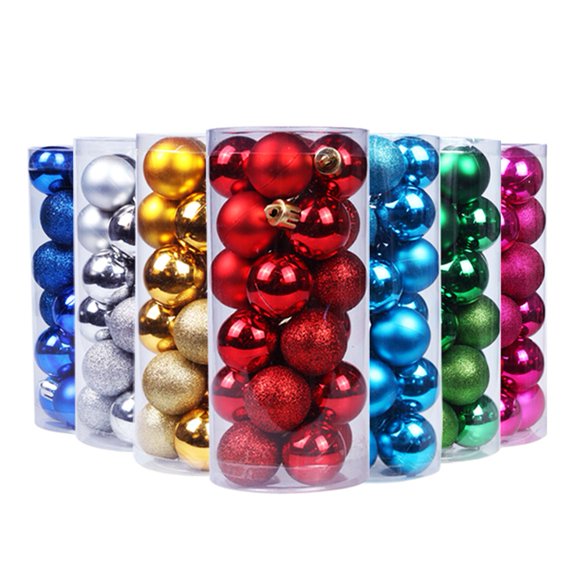 Bobasndm 24Pcs 1.2" Shatterproof Christmas Sphere for Christmas Tree Decorations, Christmas Spheres Ornaments Celebration Wedding Party Decorations Sphere Christmas Ornaments