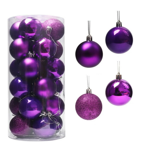 Bobasndm 24Pcs Christmas Balls Decorative Thickening Shatterproof Festive Props Electroplated Pearlescent Balls Pendants for Christmas