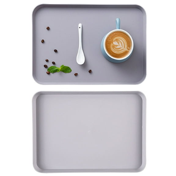 Bobasndm 2Pack Fast Food Trays, 11 x 8 Inches Plastic Restaurant Serving Tray for Coffee Table Kitchen Party