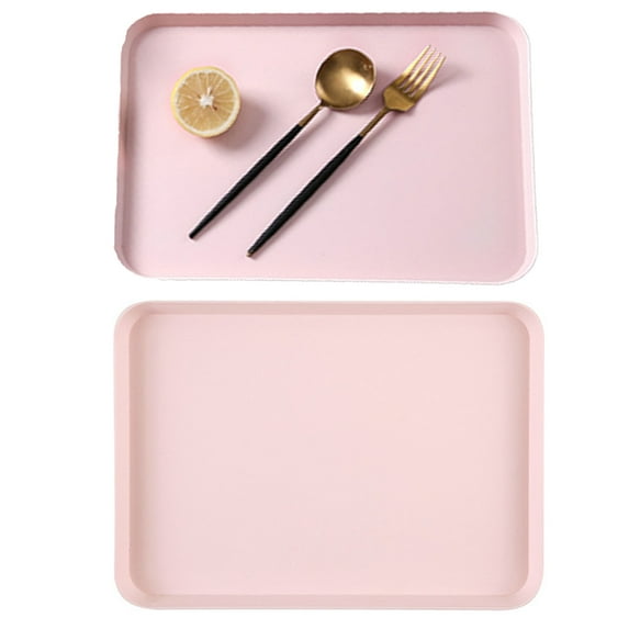 Bobasndm 2Pack Fast Food Trays, 11 x 8 Inches Plastic Restaurant Serving Tray for Coffee Table Kitchen Party