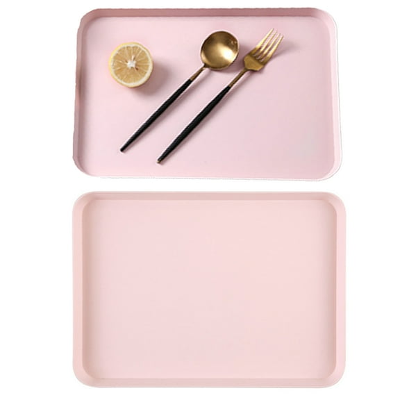 Bobasndm 2Pack Fast Food Trays, 12 x 9 Inches Plastic Restaurant Serving Tray for Coffee Table Kitchen Party