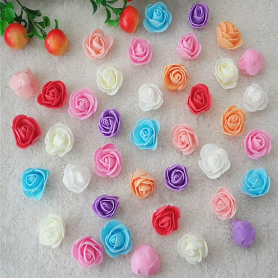 Bobasndm 50Pcs Artificial Roses 3cm Foam Rose Head Artificial Flower Home Decorative Wreath Wedding Valentine's Day Diy Gift