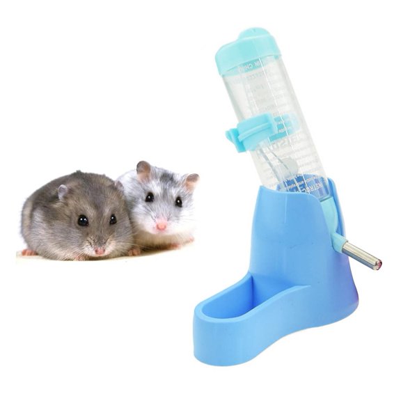 Bobasndm 80/120ml Hamster Water Bottle,Little Pet Automatic Drinking Bottle with Food Container Base Hut Hanging Water Feeding Bottles Auto Dispenser for Small Animals