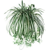Bobasndm Artificial Chlorophytum Silk Flowers, Flowers Spider Plant Fake Greenery Faux Plant Hanging Basket Ivy Green Leaves Wall Hanging Plants for Home Garden Office Wedding Decoration