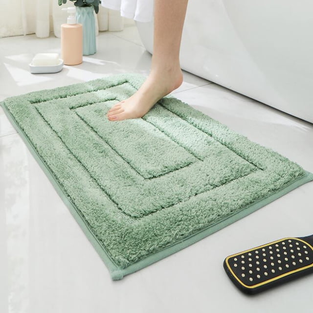 Bobasndm Bathroom Rugs Non Slip Small Bath Mat for Bathroom Coral Pink Bathroom Decor Fluffy Plush Bath Rug Machine Washable Shower Rug Water Absorbent Carpet (24” x16”)