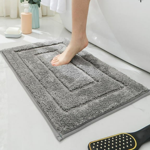 Bobasndm Bathroom Rugs Non Slip Small Bath Mat for Bathroom Coral Pink Bathroom Decor Fluffy Plush Bath Rug Machine Washable Shower Rug Water Absorbent Carpet (24” x16”)
