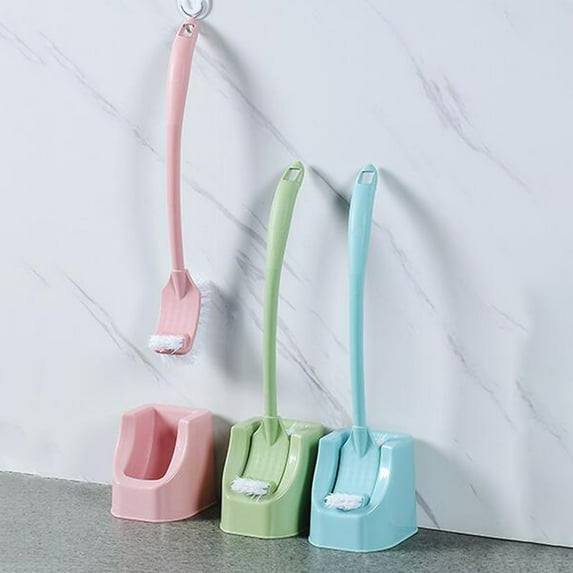 Bobasndm Bathroom Toilet Bowl Brush with Storage Caddy, Toilet Brush and Holder,Toilet Bowl Cleaning System with Scrubbing Wand, Under Rim Lip Brush and Storage Caddy for Bathroom