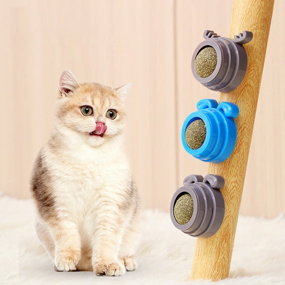 Bobasndm Cat Mint Ball Cat Toys Cat Lick Toys Kitten Chew Toys Teeth Cleaning Cat Toys Wall Cat Snacks