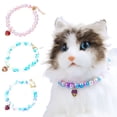 thumbnail image 1 of Bobasndm Cat Pearl Necklace with Heart Pendant,Cat Collar Adjustable Artificial Pearl Necklace for Small Dogs Cats in Party Wedding, 1 of 9