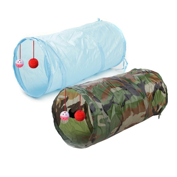 Bobasndm Cat Tunnel with Game Ball, Interactive Peek-a-boo Cat Tube Toy, Stowable and Foldable Cat Channel for Indoor Cats