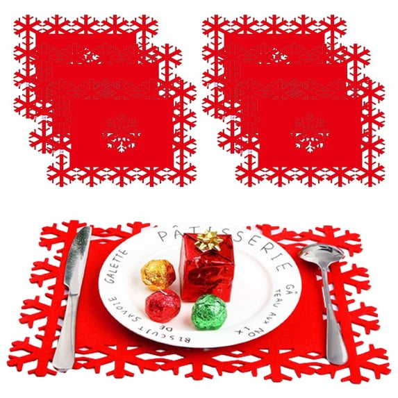 Bobasndm Christmas Holidays Placemats Set of 6, Table Place Mats for Home Kitchen Dining Table Linens Decoration,Easy to Clean, Heat Resistant and Waterproof for Christmas Parties