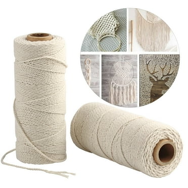 Bobasndm Cotton Butchers Twine String 200m 2mm Twine for Cooking Food Safe Crafts Bakers Kitchen Butcher Meat Turkey Sausage Roasting Gift Wrapping Gardening Crocheting Knitting