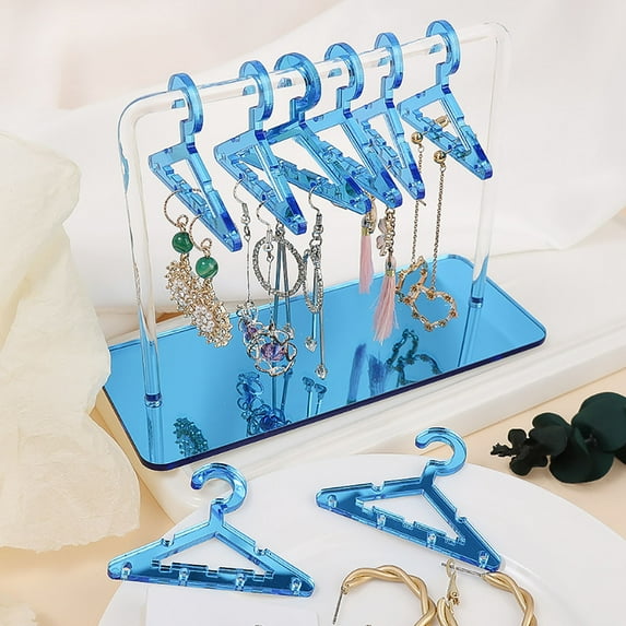 Bobasndm Cute Earring Rack Holder Coat Hangers Shape Unique Earring Display Stand Acrylic Ear Studs Display Rack Earring Hanging Organizer