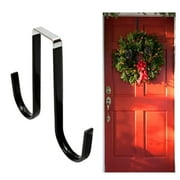 Bobasndm Double Sided Over The Door Wreath Hanger - Large Metal Christmas Wreath Hook for Front Door - Hold 2 Wreaths with This 2 Sided Hanger - 5" High Quality Heavy Duty Metal