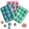 thumbnail image 1 of Bobasndm Flower Shape Chocolate Candy Molds Set,Silicone 12 Cavity Baking Mold Ice Cube Tray for Wedding,Festival,Parties and DIY Crafts, 1 of 9