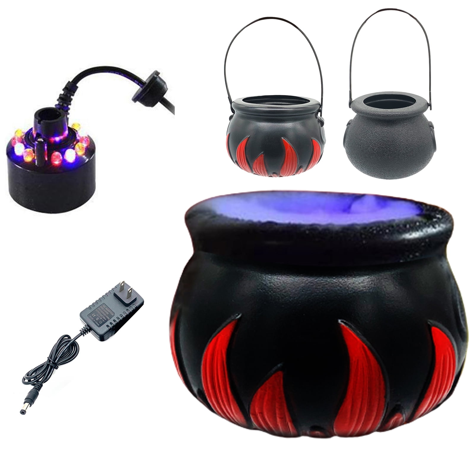 Bobasndm Halloween Fog Machine with 12 Color Changing LED Lights
