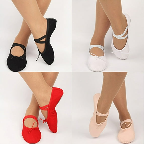 Bobasndm Kid Adult Canvas Soft Ballet Dance Shoes Pointe Dancing Gymnastics Slippers