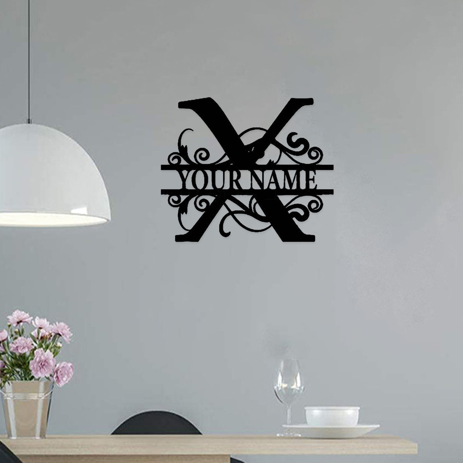 Bobasndm Last Name Sign I Split Letter Monogram Wall Decor I Metal Wall ...