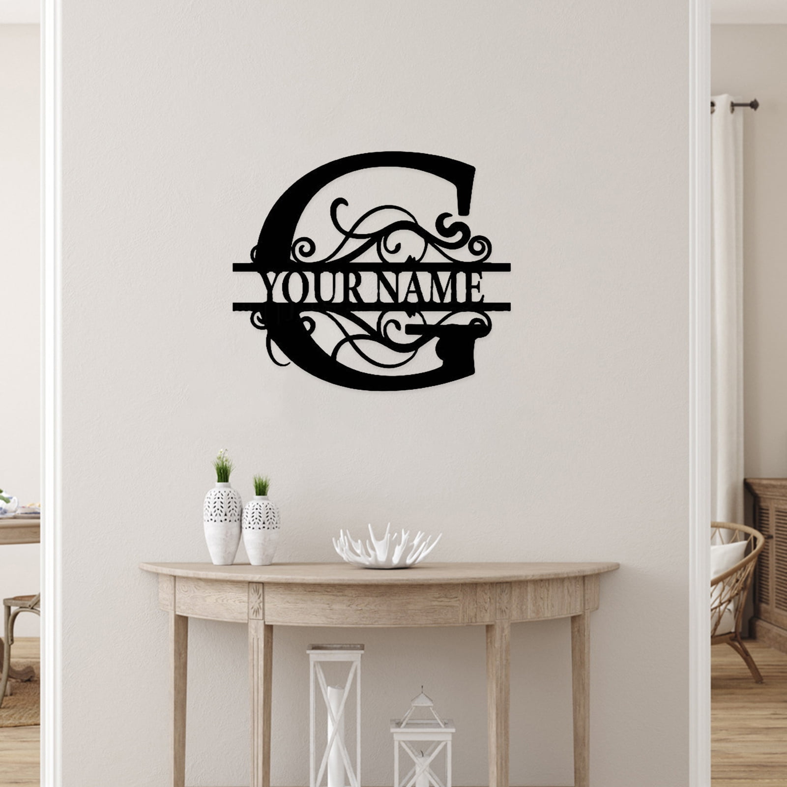 Bobasndm Last Name Sign I Split Letter Monogram Wall Decor I Metal Wall ...