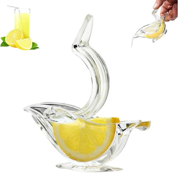 Bobasndm Manual Lemon Squeezer, Manual Lemon Slice Squeezer, Portable Clear Fruit Squeezer Bird Shape Hand Squeezer for Orange Lemon Pomegranate Home Kitchen Bar