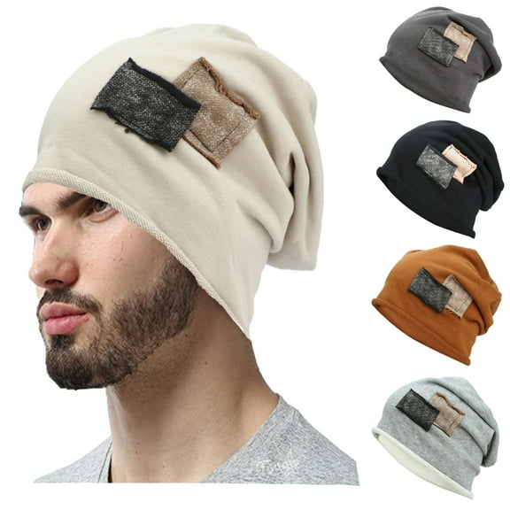 Bobasndm Men Winter Beanie Hat Warm Slouchy Hats Men Knitted Beanie Hats Fleece Lined Skull Cap for Men