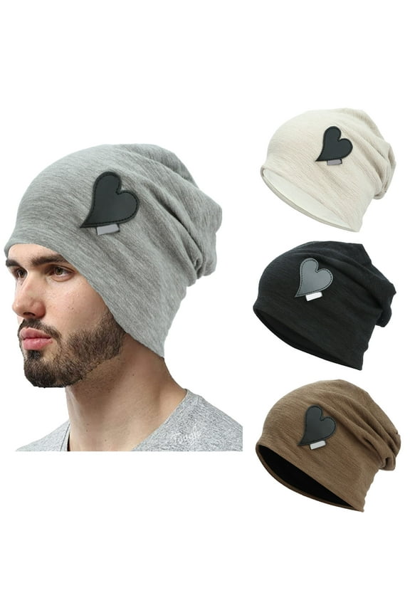 Mens Baggy Slouch Beanie Skull Cap Hat,Winter Warm Knitting Hats Plain Skull Beanie Cuff Toboggan Knit Cap