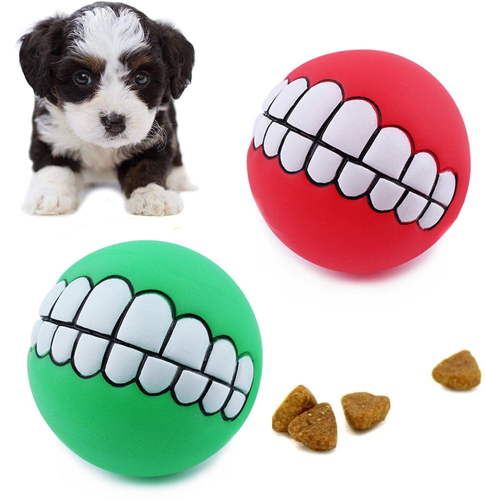 1pcs Funny Pets Dog Puppy Cat Ball Teeth Toy Chew Sound Dogs Play Fetching  Squeak Toys