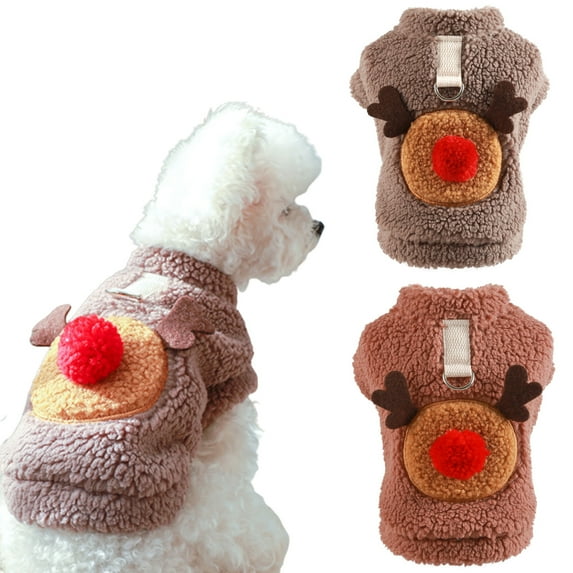 Bobasndm Rudolph Red Nose Reindeer Pet Sweater Dog Sweater Winter Clothes Autumn Winter Clothes