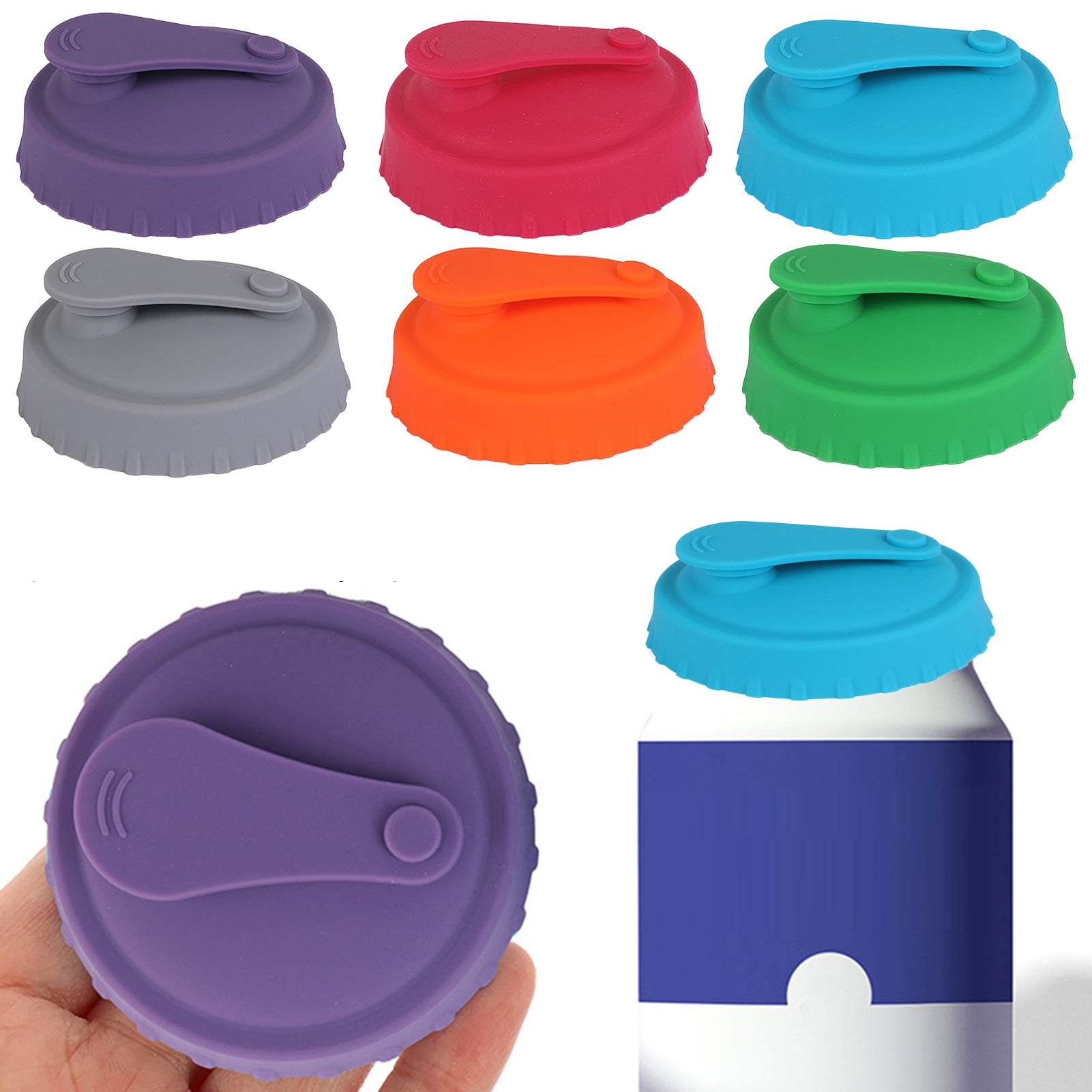 Bobasndm Soda Can Lids Soda Juice Beverage Beer No Spill Silicone Saver