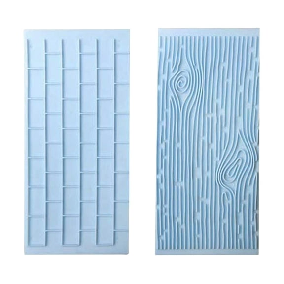 Bobasndm Stencil Reusable 2Pcs/Set Tree Bark Brick Dessert Fondant Stencil Multi-Function Practical for Wedding