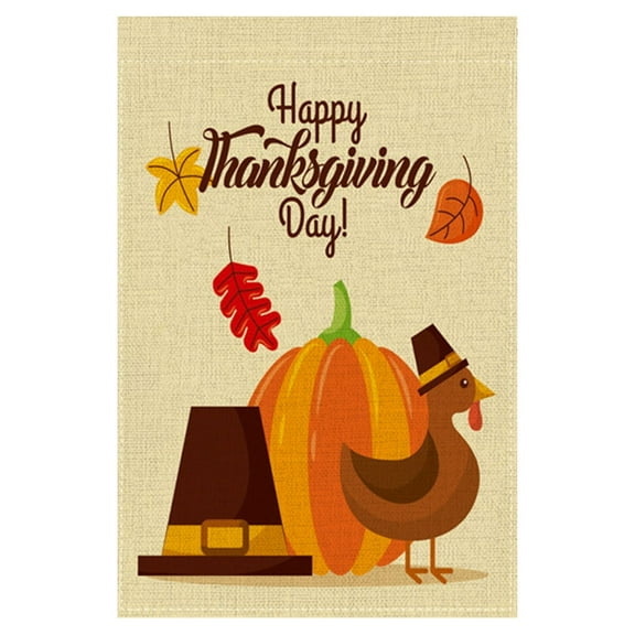Bobasndm Thanksgiving Decor Double sided Washable Fadeless Garden Flag Portable Durable for Party