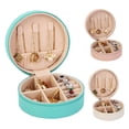 thumbnail image 1 of Bobasndm Travel Jewelry Organizer Box,Small Travel Jewelry Storage Case with Mirror, Mini PU Leather Jewelry Holder Boxes for Earrings, Rings, Necklaces, Gift for Women, Girls, 1 of 9
