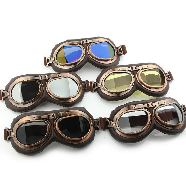 Bobasndm UV Protection Vintage Motorcycle Goggles, Cycling Goggles