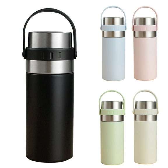 Bobasndm Vacuum Insulated Bottle with Cup 380ml Stainless Steel Thermo Bottles for Hot and Cold Drink Coffee Water Thermo Flask with Cup