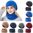 thumbnail image 1 of Bobasndm Winter Skinny Hat Women's Warm Faux Fur Lined Knitted Winter Women Hat Mask Scarf for Women, 1 of 9