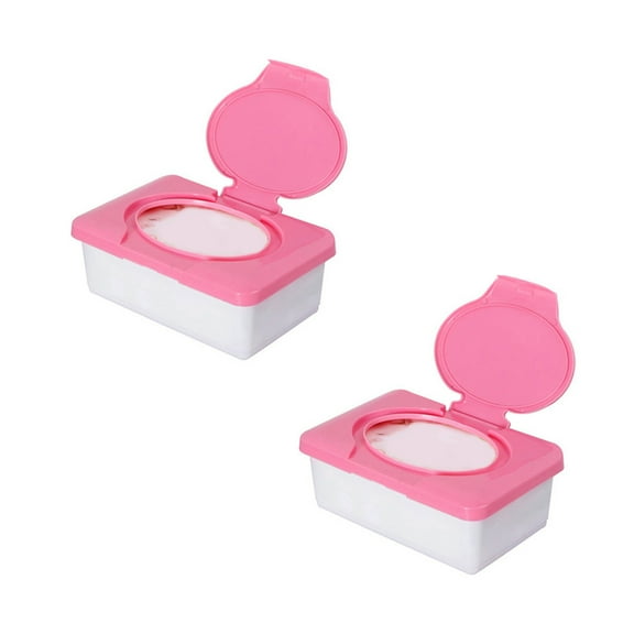 Bobasndm Wipes Dispenser, 2Pack,Baby and Adult Wipes Holder, Refillable Container, Keeps Wipes Fresh, One-Handed Operation,Non-slip cover, Easy to Open and Close
