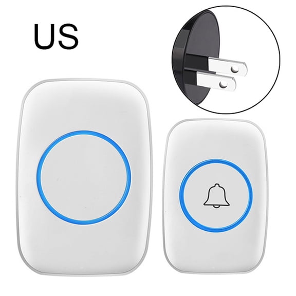 Bobasndm Wireless Doorbell,Plug-in Receiver,Waterproof Push Button with 1000 Ft Operating Range,4 Volume Levels,38 Chimes,LED Flash %26 CD Sound for Home,Office,Classroom
