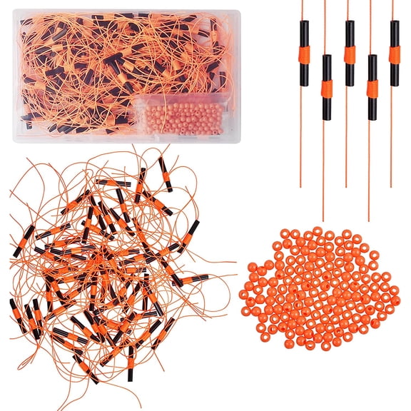Bobber Stops for Fishing Floats,100Pack Slip Bobber Stop String Knots with Plastic Beads